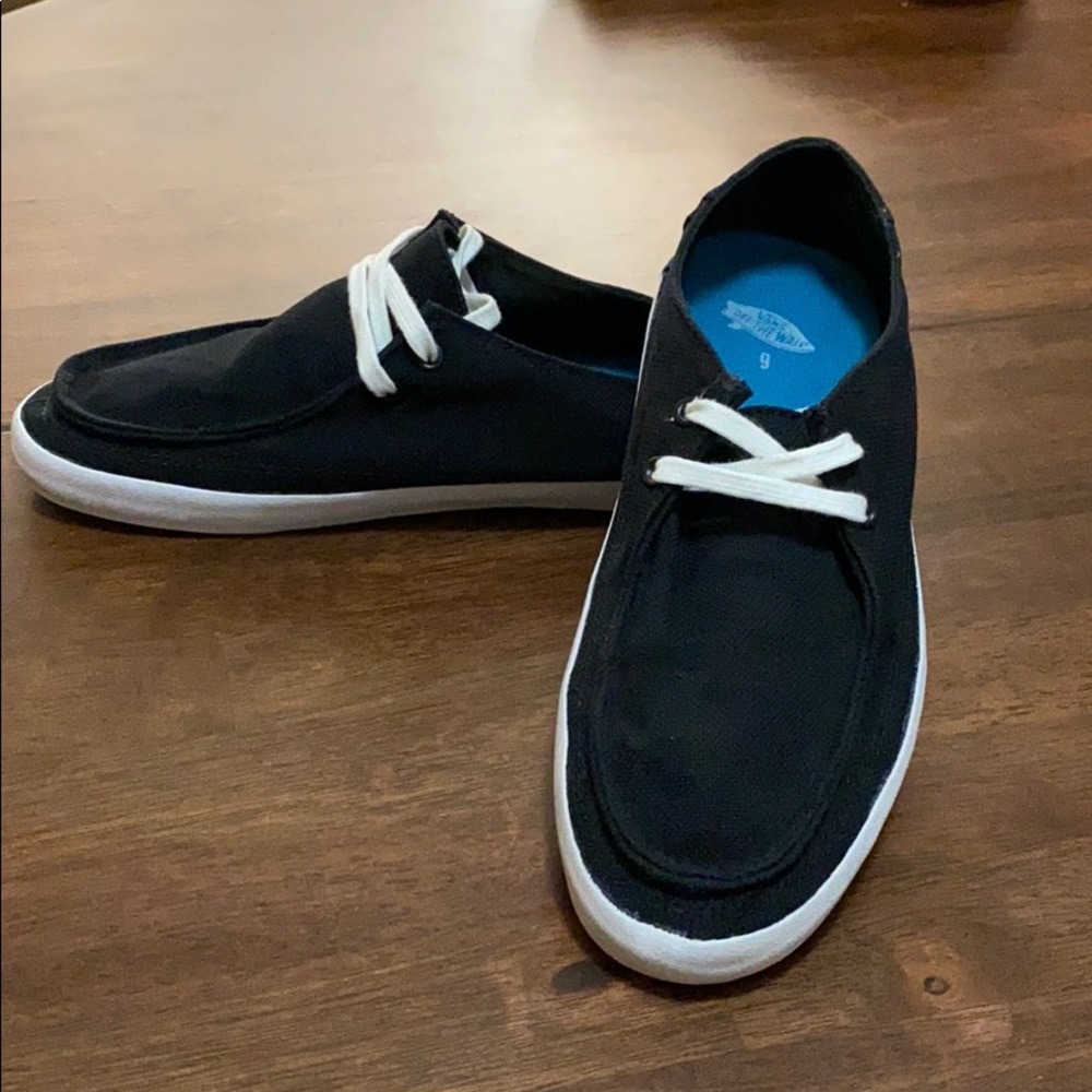 Vans Rata Vulc Black and White Hemp Boat Shoes